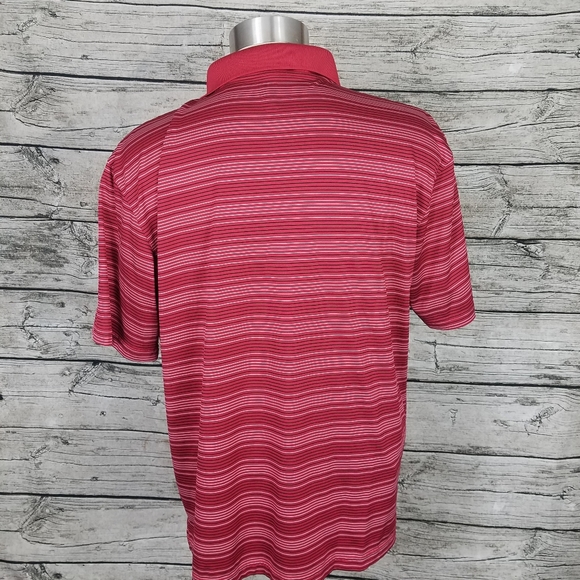 PGA TOUR Mens Jockey Red Striped Short Sleeves Golf Polo Shirt XL.Pit to pit a - Picture 5 of 7